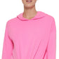Moletom com capuz feminino DKNY Yoga com amarração frontal, rosa, tamanho grande