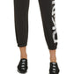Calça de moletom feminina DKNY Logo, preta, tamanho médio