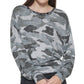 Blusa camuflada feminina DKNY manga comprida preta tamanho pequeno