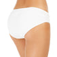 Michael Kors Iconic Solids Short de biquíni franzido feminino, branco, tamanho médio