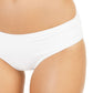 Michael Kors Iconic Solids Short de biquíni franzido feminino, branco, tamanho médio