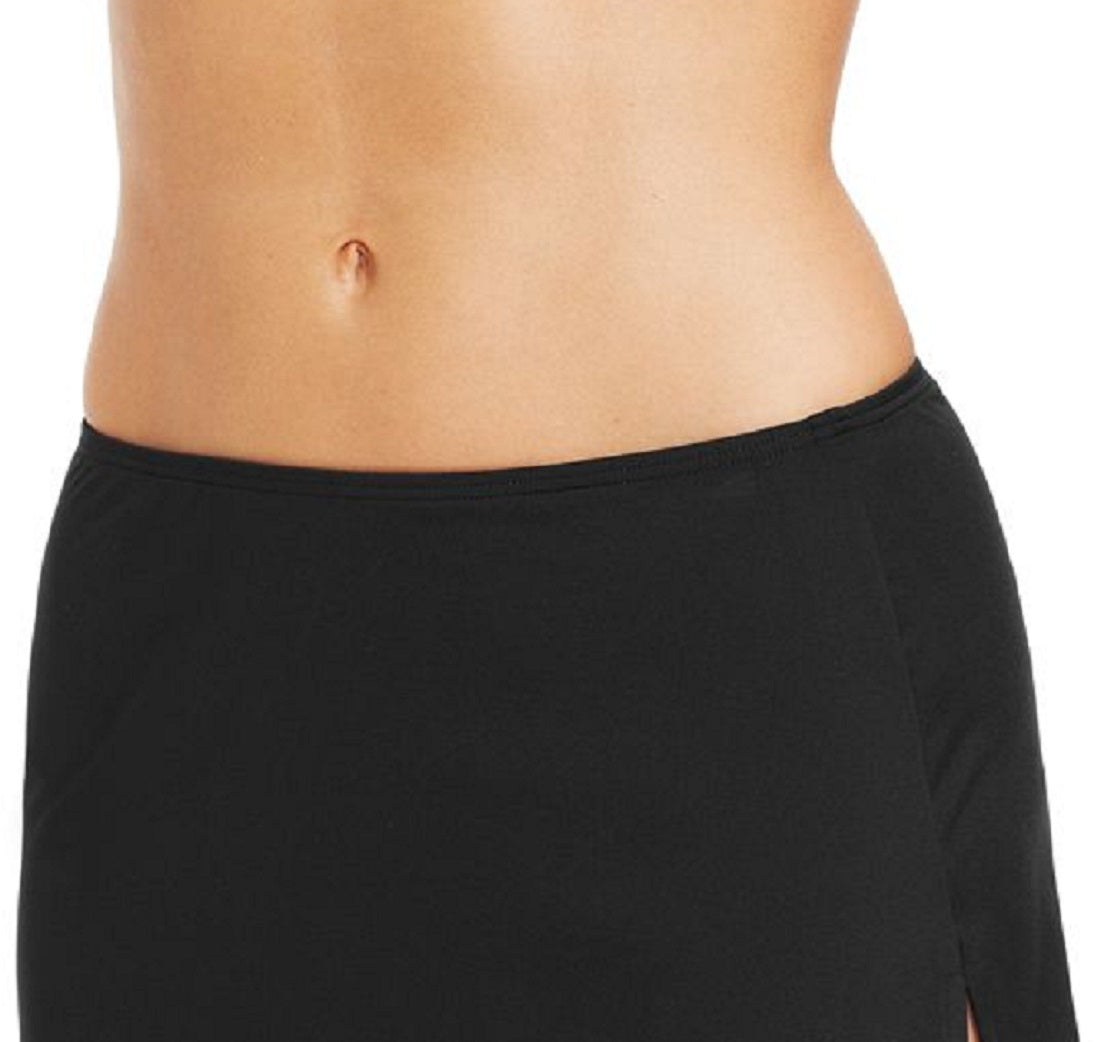 Coco Reef Maiô Feminino com Fenda Sólida e Saia Preto Tamanho P