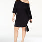 Vestido de saída de praia feminino Michael Kors com amarração lateral, preto, tamanho 2X