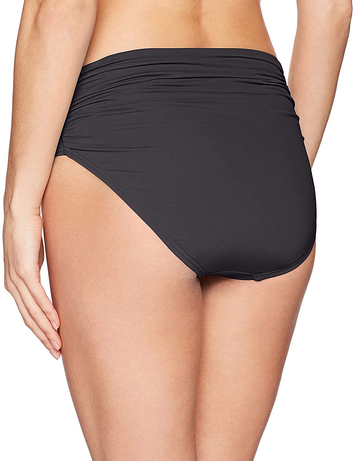 Vince Camuto Calcinha de biquíni feminina de cintura alta e maiô preto