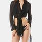 Carmen Marc Valvo Maiô Feminino com Amarração Frontal e Saída de Praia, Preto, Tamanho Grande