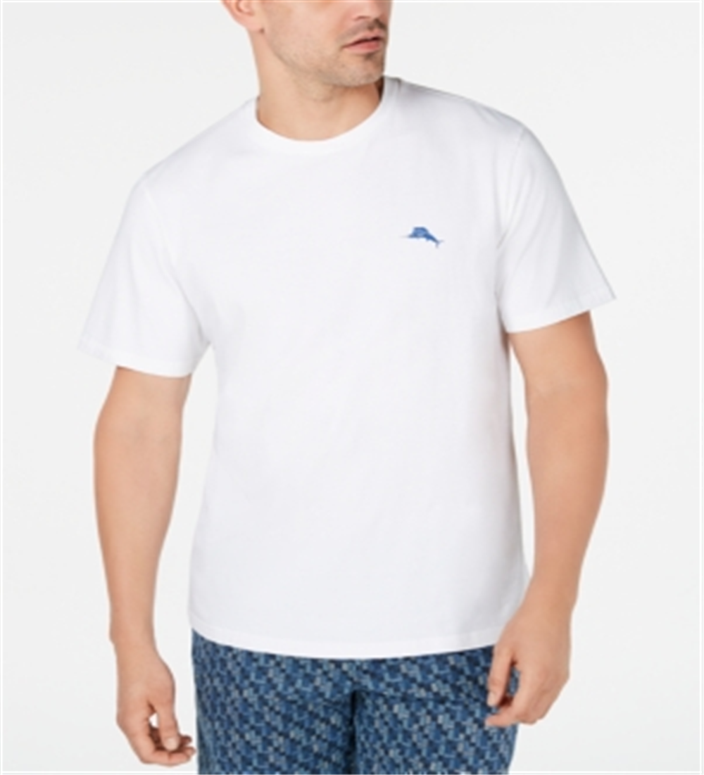 Camiseta masculina Tommy Bahama Independence Marlin com estampa gráfica e logotipo, branca, tamanho XXXL