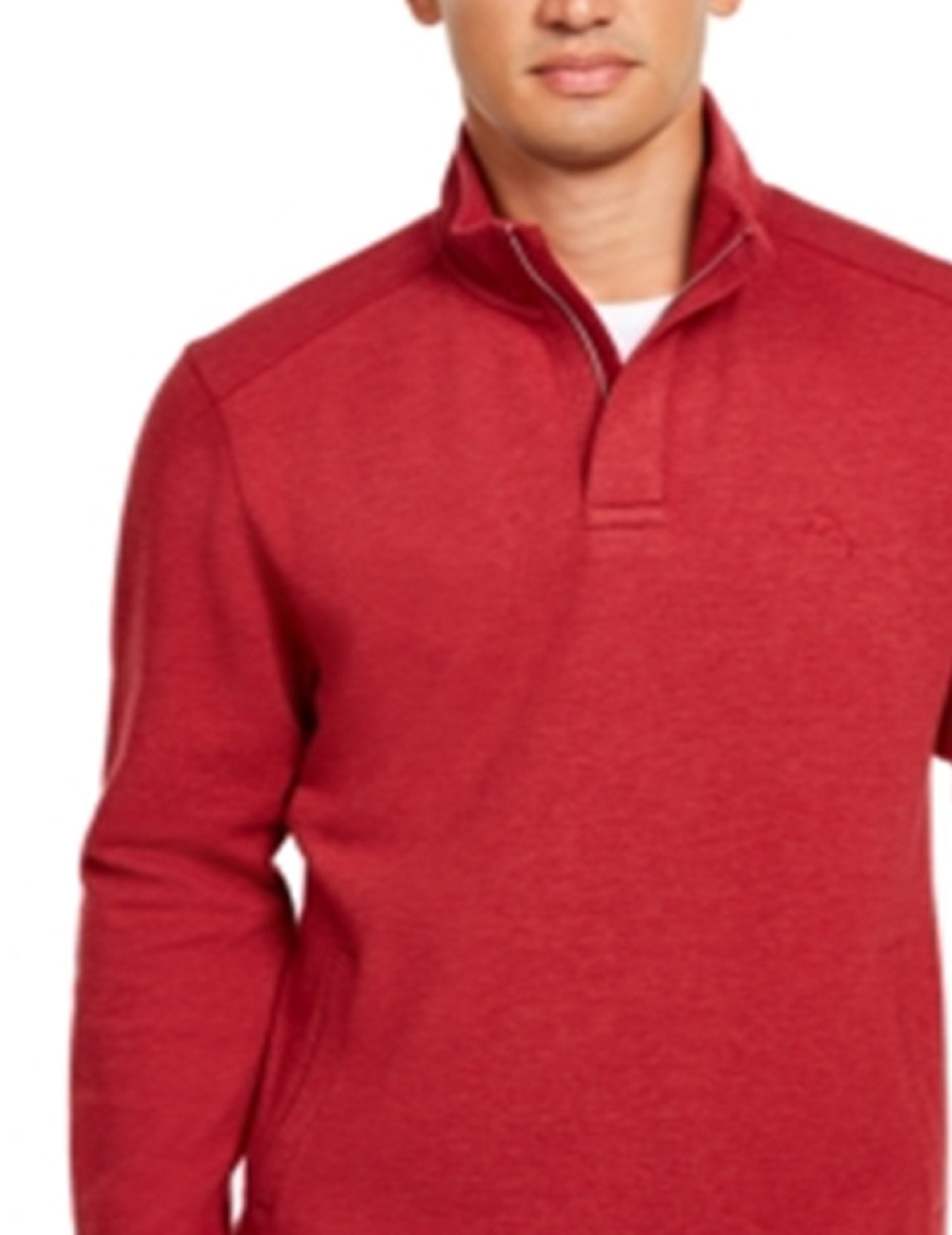 Tommy Bahama Playa Pina Port Moletom com zíper de um quarto masculino, vermelho, tamanho pequeno