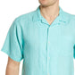Camisa Tommy Bahama Masculina Manga Curta Sea Glass Camp Azul Tamanho X-G