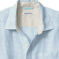 Camisa xadrez de linho Tommy Bahama Ventana masculina, azul, tamanho médio