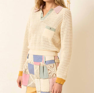 Alix Of Bohemia - Liza Sorbet Crochet Top