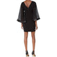 Adrianna Papell - Long Sleeve Zipper Back Solid Ottoman Chiffon Dress - Plus