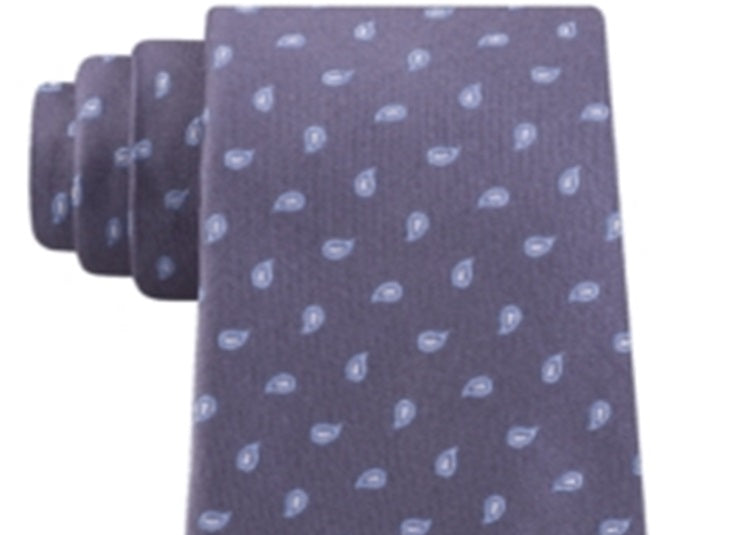 Gravata fina masculina Michael Kors Paisley cinza tamanho regular