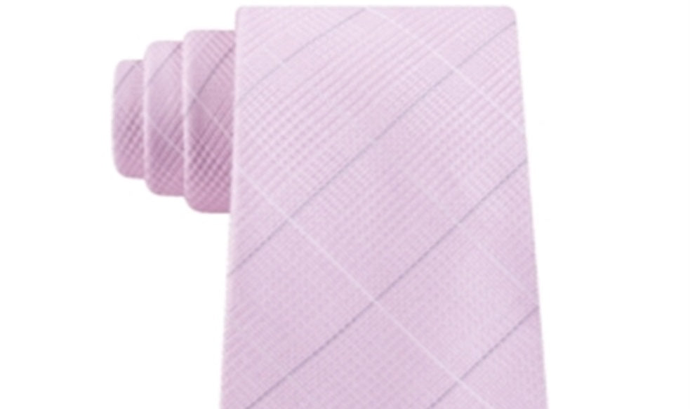 Gravata profissional de seda Michael Kors Elijah masculina, rosa, tamanho regular