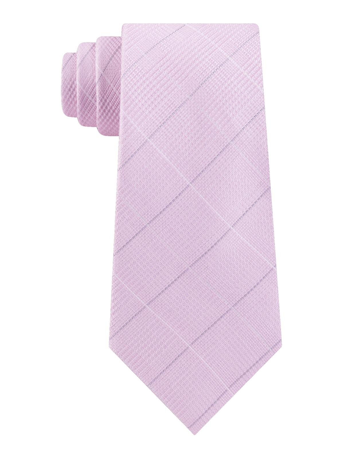 Gravata profissional de seda Michael Kors Elijah masculina, rosa, tamanho regular