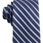Gravata de seda listrada fina exótica masculina Tommy Hilfiger, azul, tamanho regular