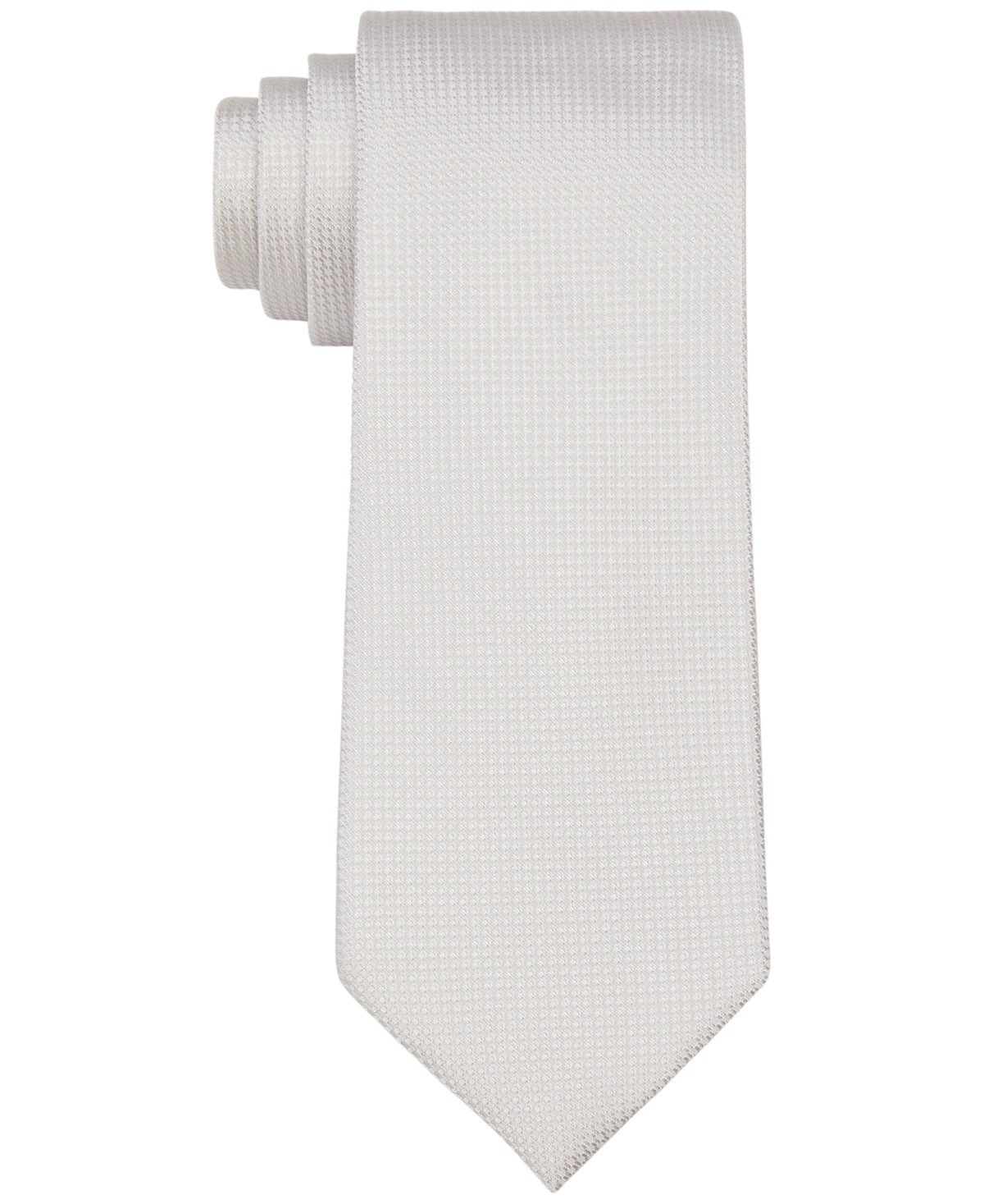 Gravata Calvin Klein Scallop Slim Texturizada Masculina Branca Tamanho Regular