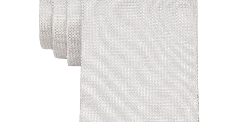 Gravata Calvin Klein Scallop Slim Texturizada Masculina Branca Tamanho Regular