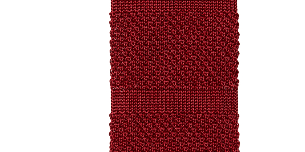 Gravata de malha listrada sólida masculina Tommy Hilfiger vermelha tamanho regular
