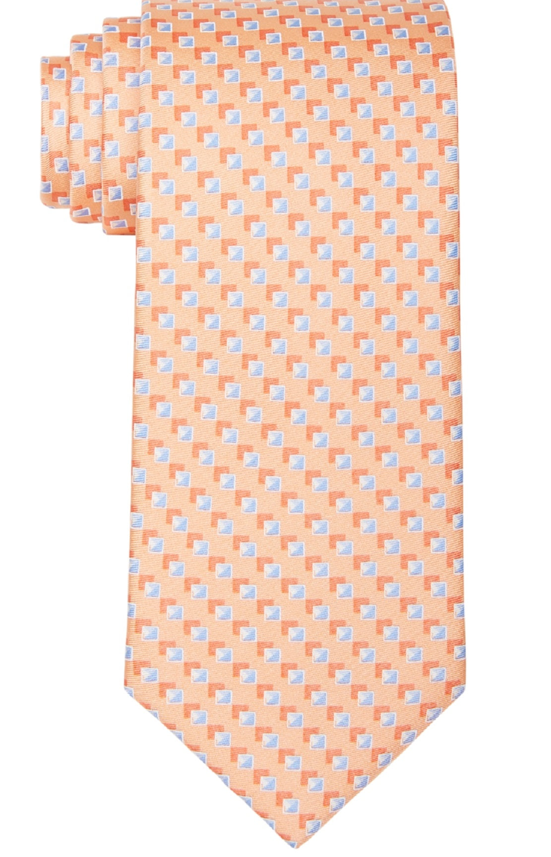 Gravata quadrada Michael Kors Classic Shadow Masculina Laranja Tamanho Regular