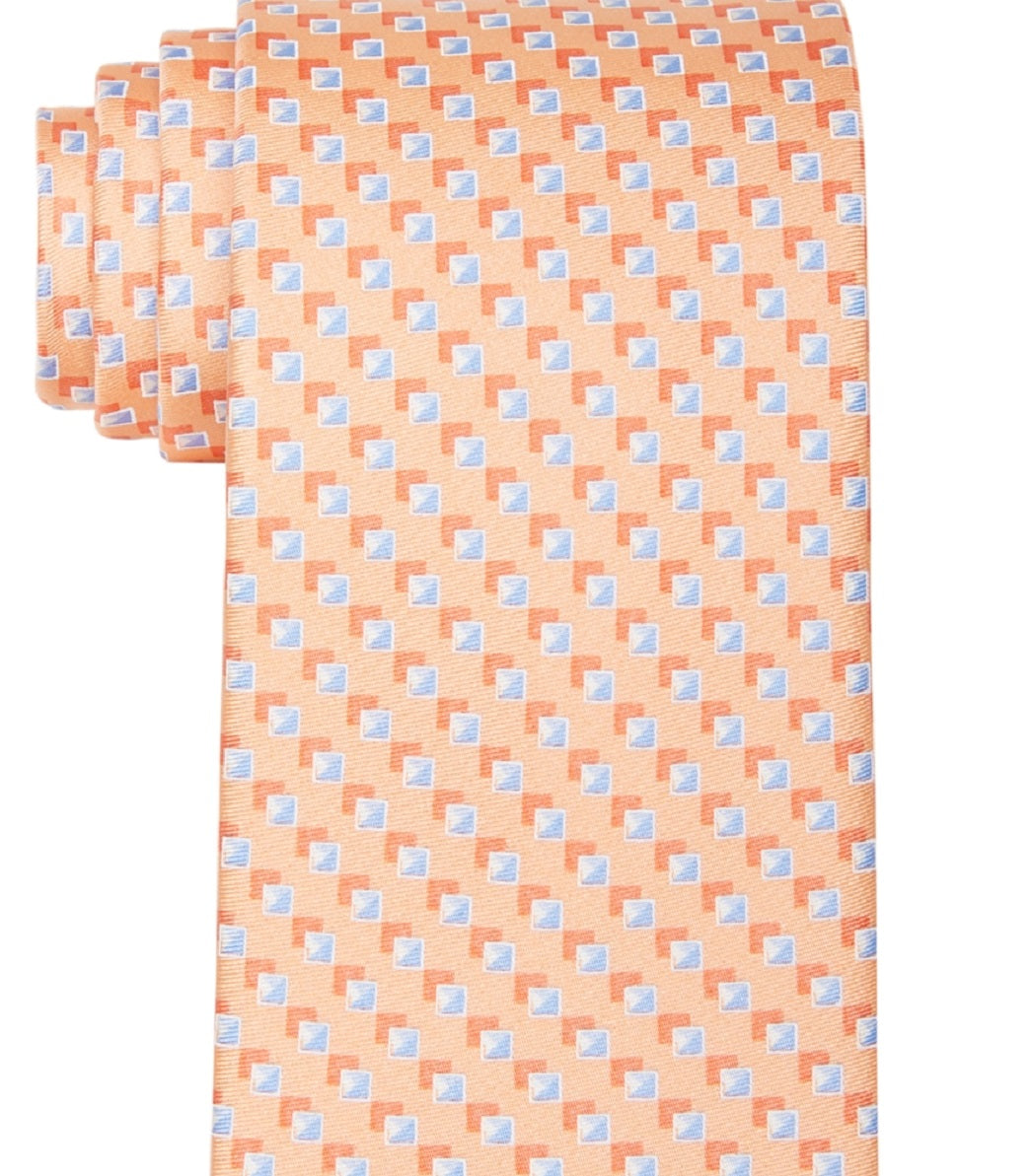 Gravata quadrada Michael Kors Classic Shadow Masculina Laranja Tamanho Regular