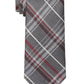 Gravata xadrez clássica ferroviária masculina Michael Kors vermelha tamanho regular