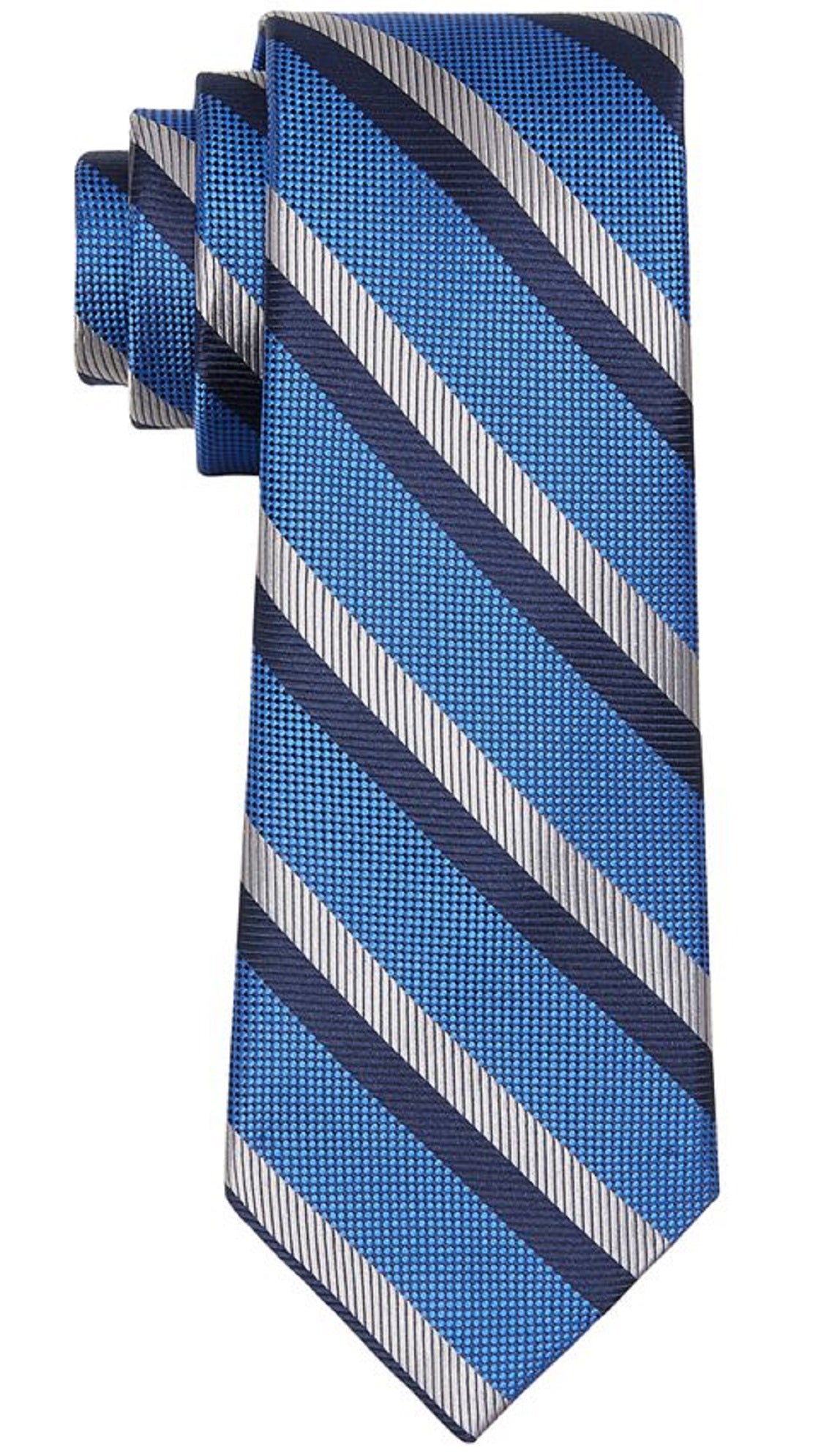 Gravata listrada diagonal masculina Tommy Hilfiger azul tamanho regular