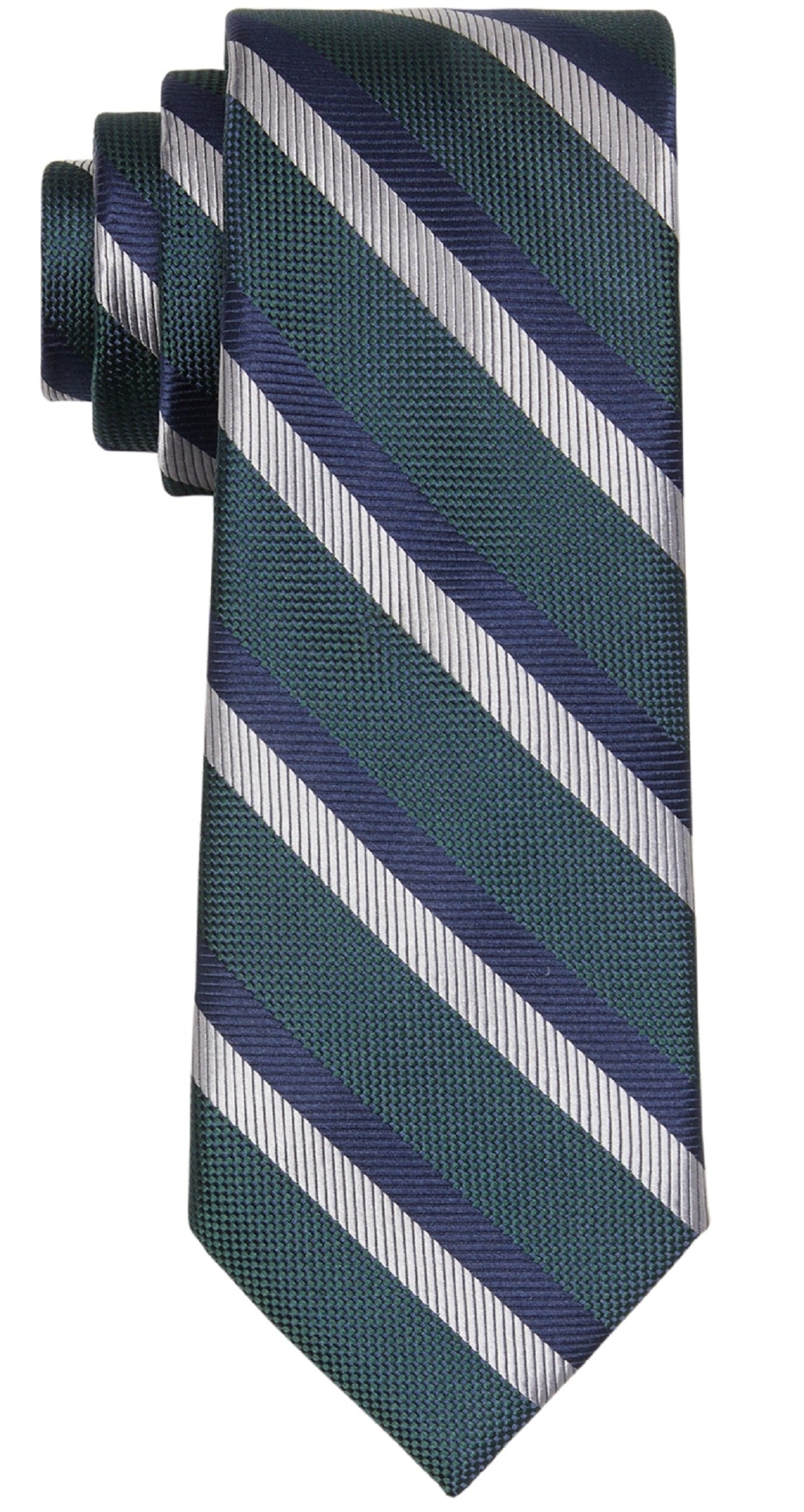 Gravata listrada diagonal masculina Tommy Hilfiger, verde, tamanho regular