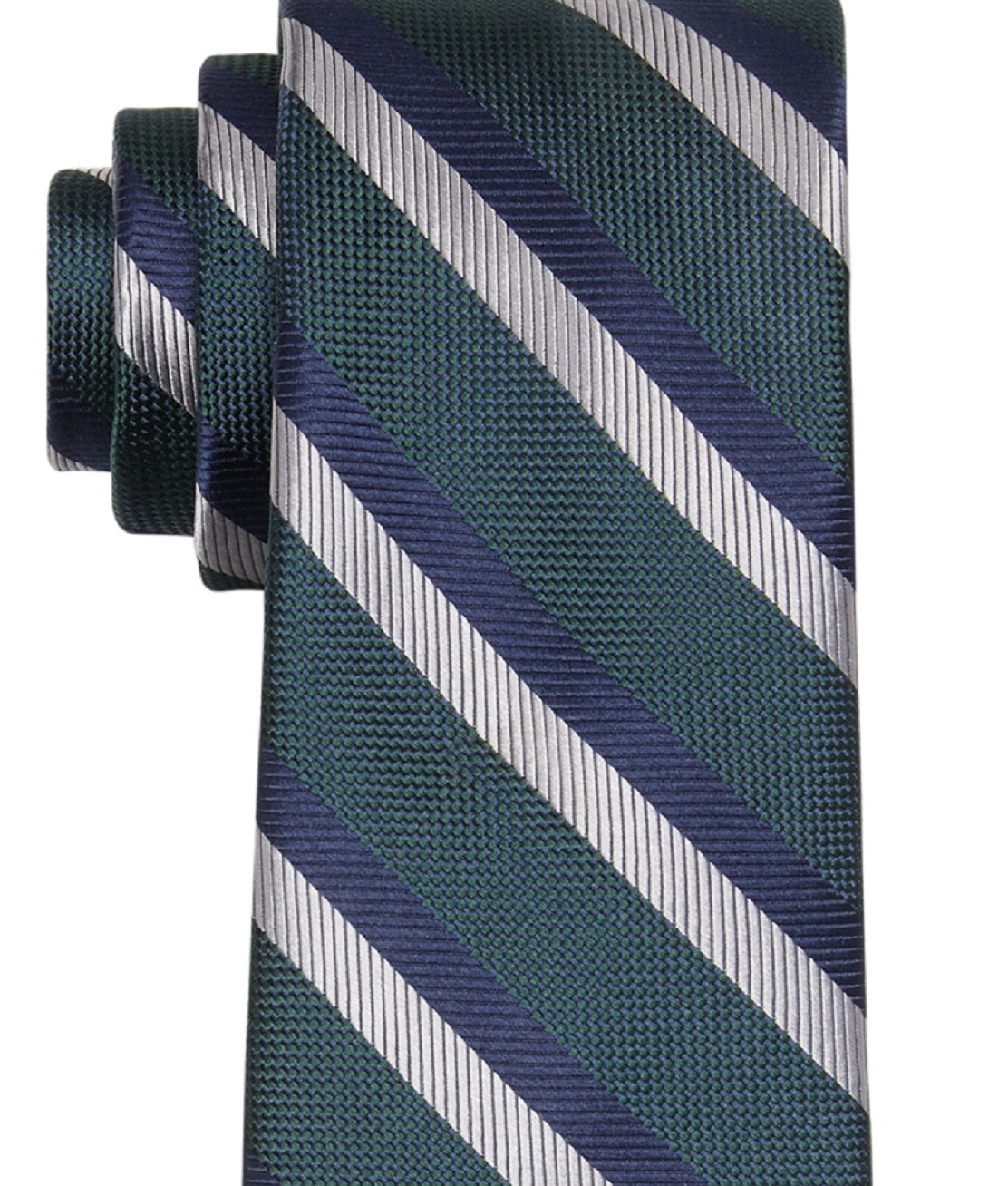 Gravata listrada diagonal masculina Tommy Hilfiger, verde, tamanho regular