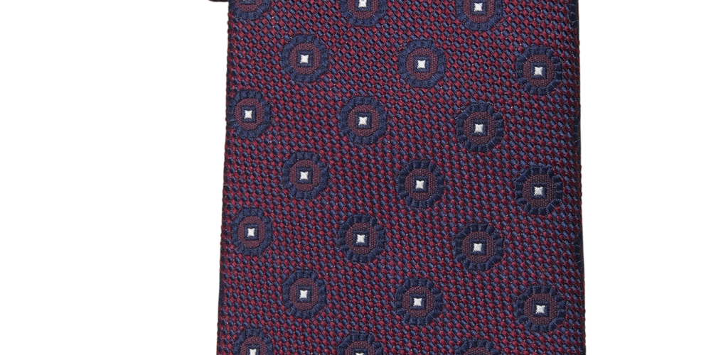 Gravata Tommy Hilfiger Hunter Medallion Masculina Vermelha Tamanho Regular