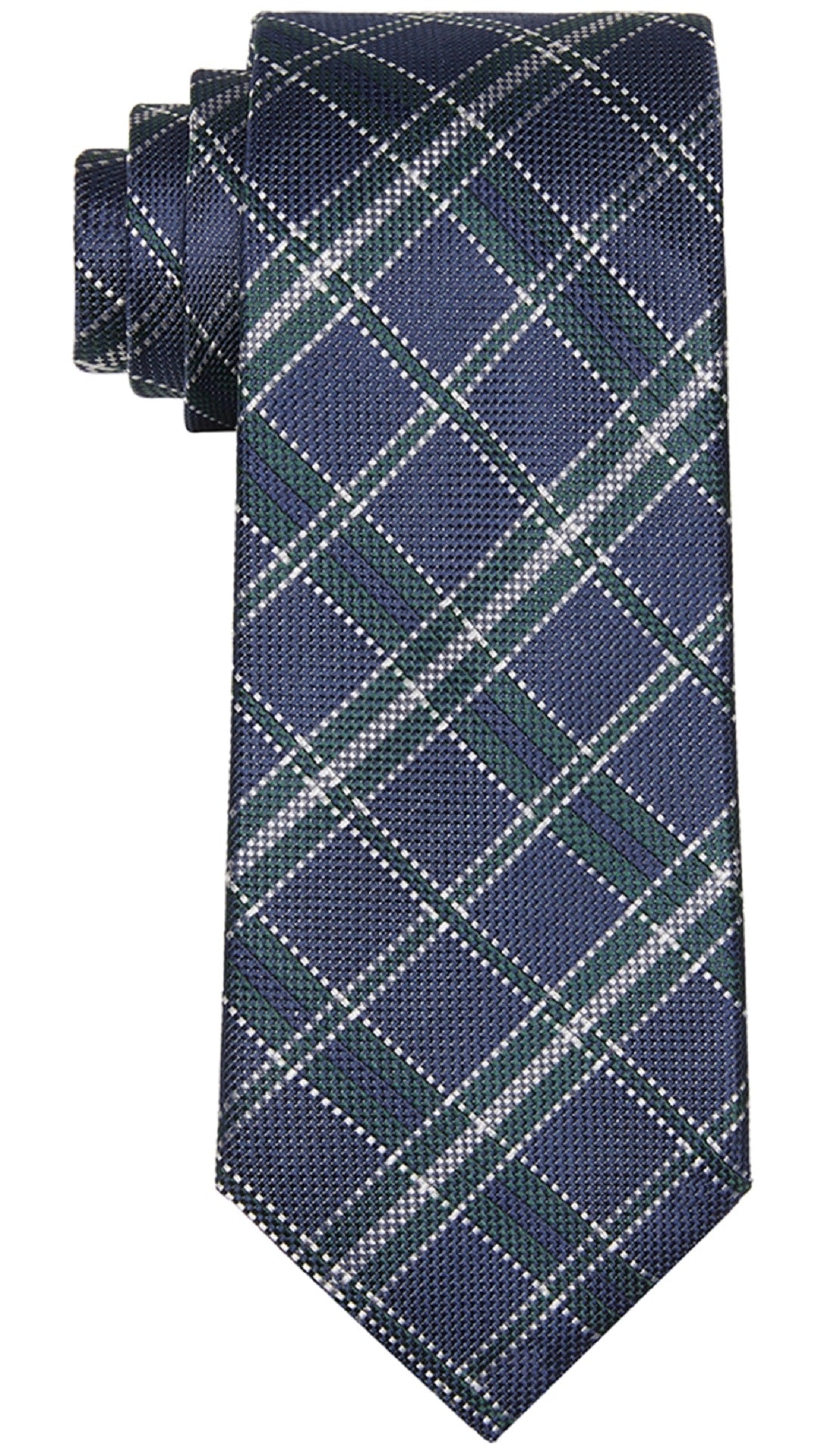 Gravata xadrez masculina Tommy Hilfiger Bold Leo verde tamanho regular