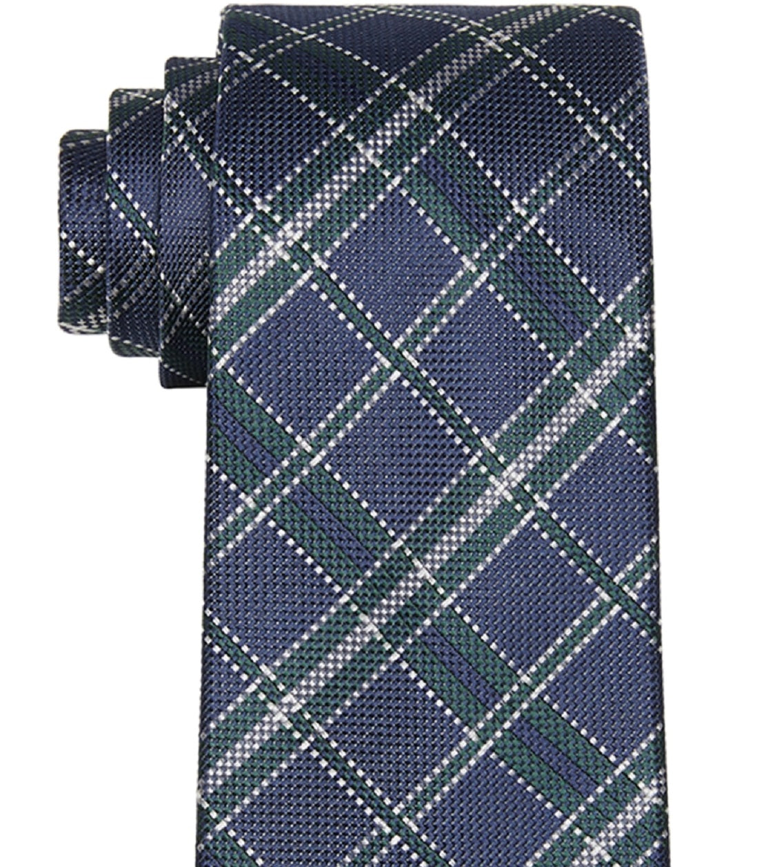 Gravata xadrez masculina Tommy Hilfiger Bold Leo verde tamanho regular