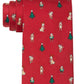 Gravata Tommy Hilfiger Classic Holiday Dog &amp; Tree Masculina Vermelha Tamanho Regular