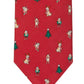 Gravata Tommy Hilfiger Classic Holiday Dog &amp; Tree Masculina Vermelha Tamanho Regular