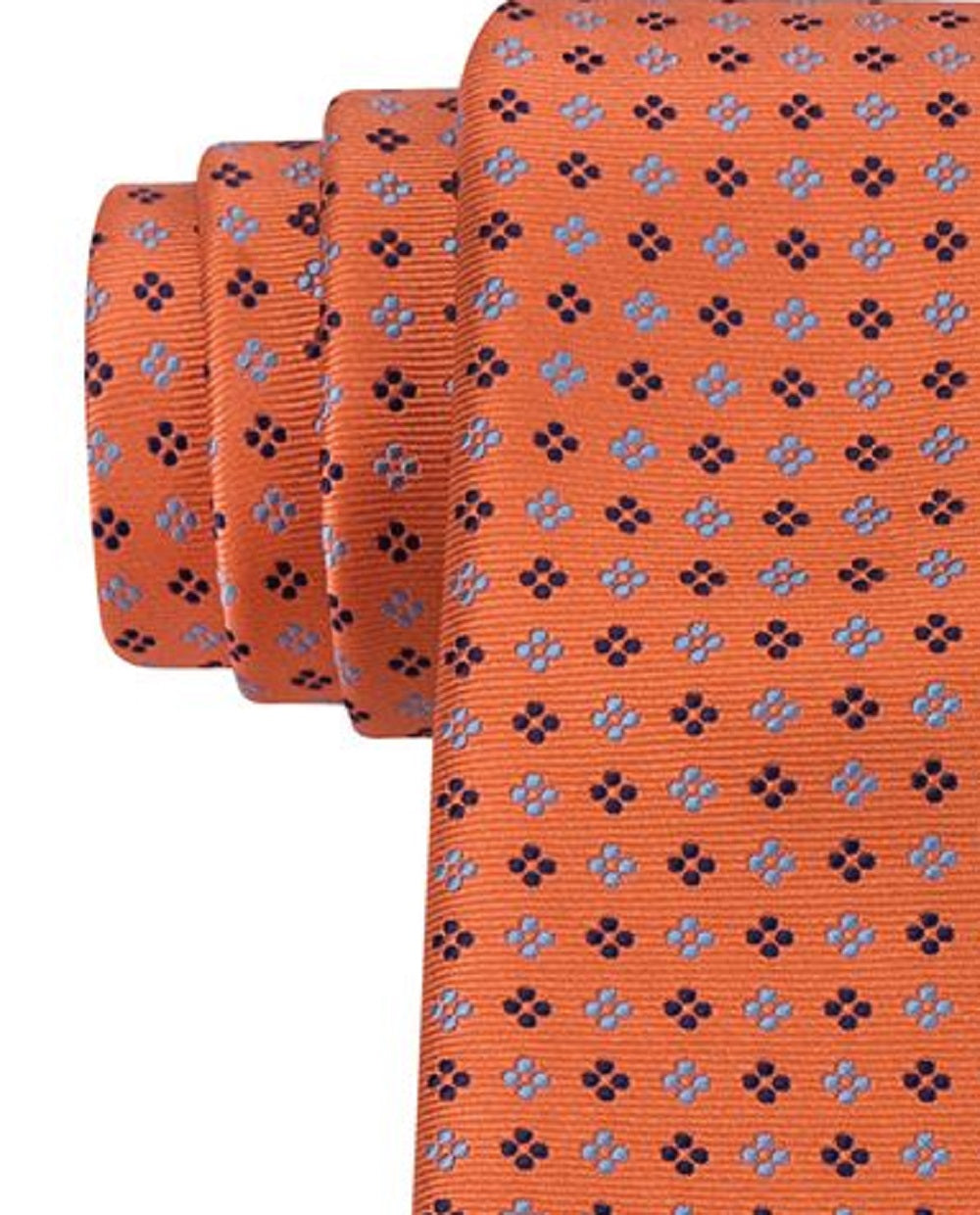 Gravata de seda estampada Tommy Hilfiger Coreneat II masculina, laranja, tamanho regular