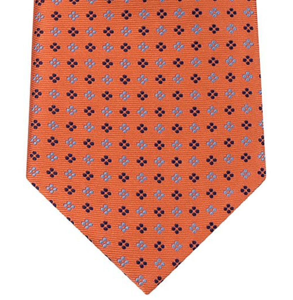 Gravata de seda estampada Tommy Hilfiger Coreneat II masculina, laranja, tamanho regular