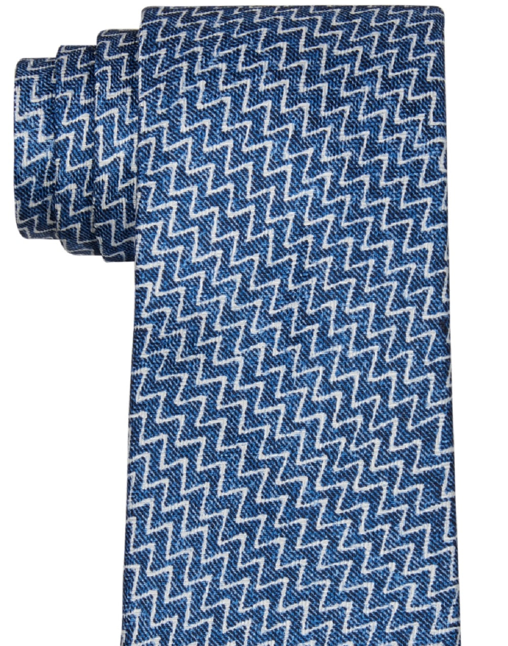 Gravata com estampa linear masculina Michael Kors, azul, tamanho regular