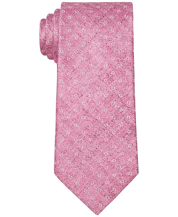 Gravata Masculina Michael Kors com Estampa Geométrica Rosa Tamanho Regular