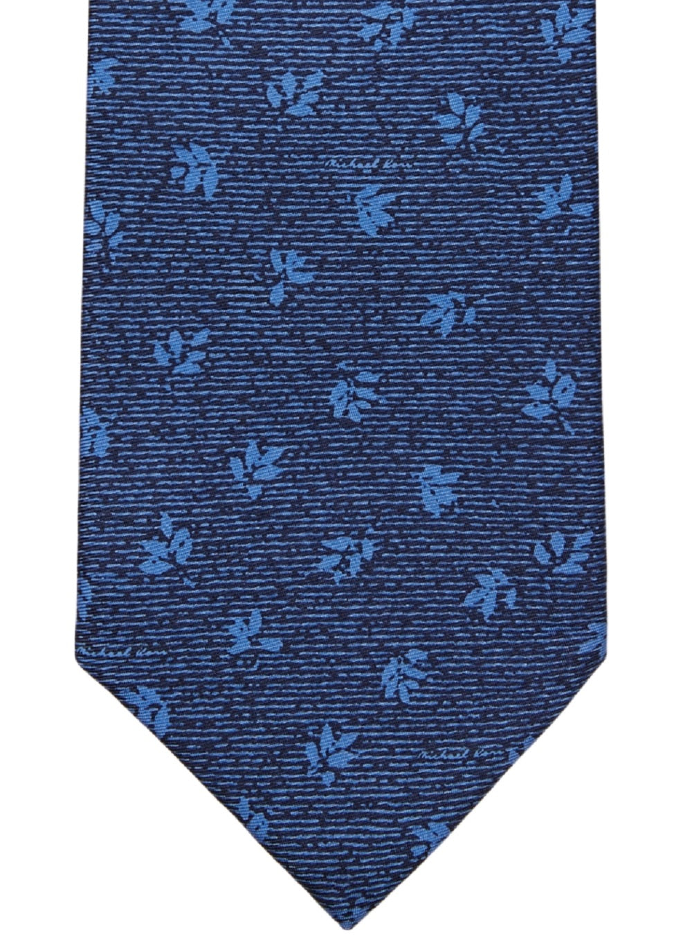 Gravata Masculina Michael Kors Texturizada com Estampa de Haste Pequena Azul Tamanho Regular