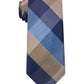 Gravata xadrez grande masculina Michael Kors marrom tamanho regular