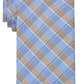 Gravata xadrez linear masculina Michael Kors marrom tamanho regular