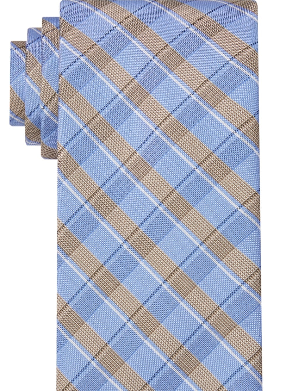 Gravata xadrez linear masculina Michael Kors marrom tamanho regular