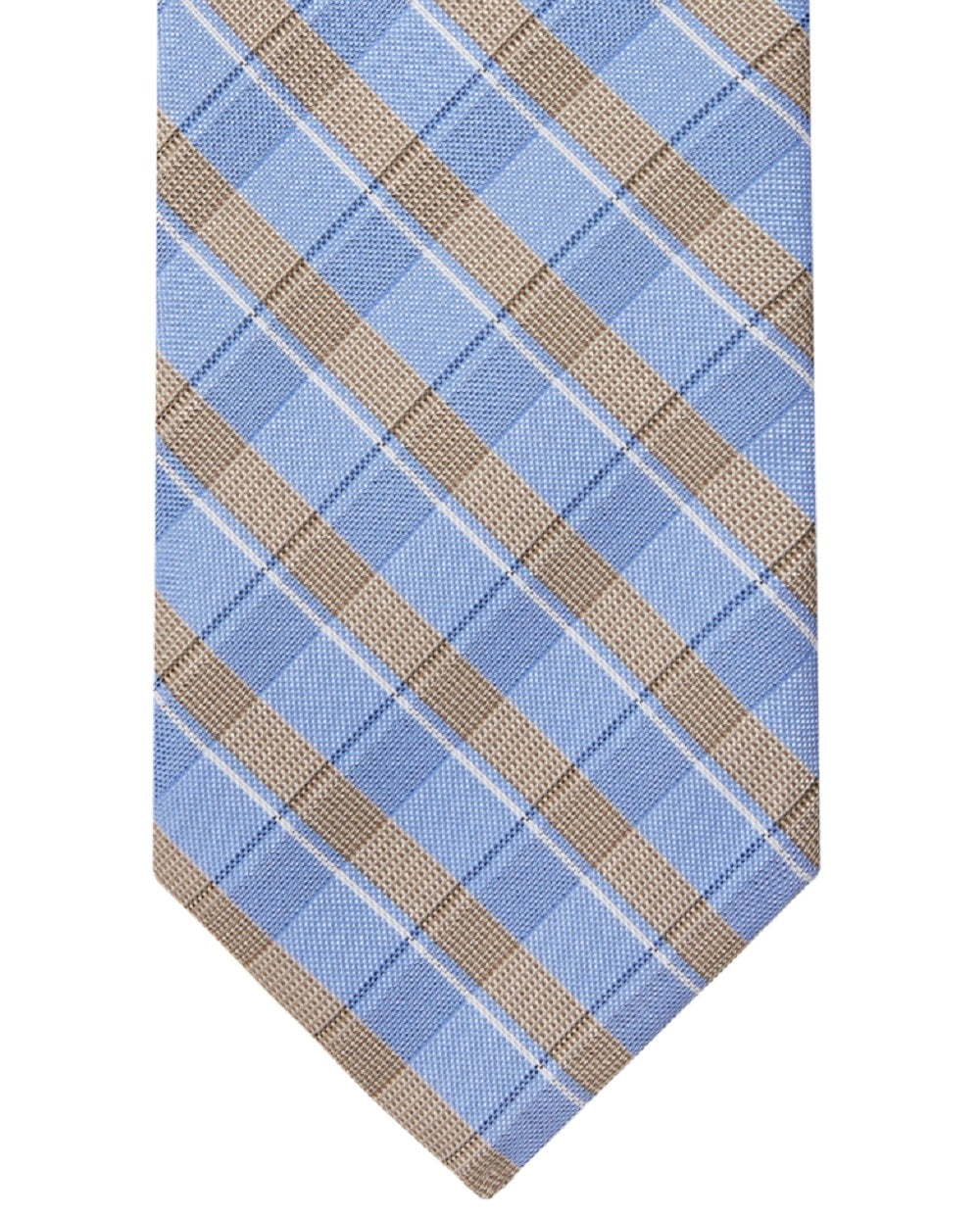 Gravata xadrez linear masculina Michael Kors marrom tamanho regular