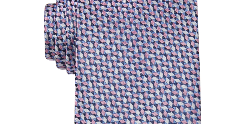 Gravata Óptica Masculina Michael Kors Rosa Tamanho Regular