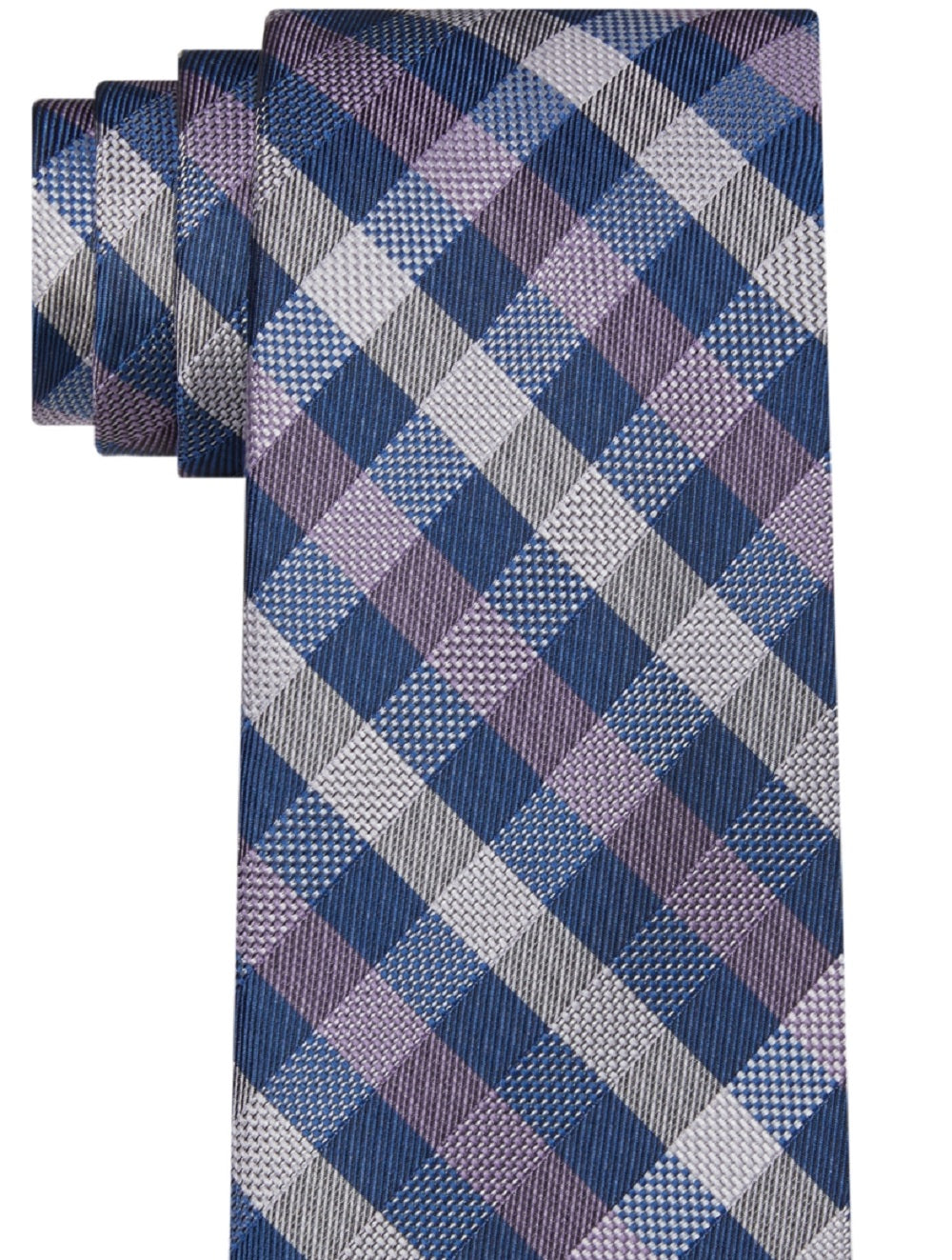 Gravata xadrez masculina Michael Kors roxa tamanho regular