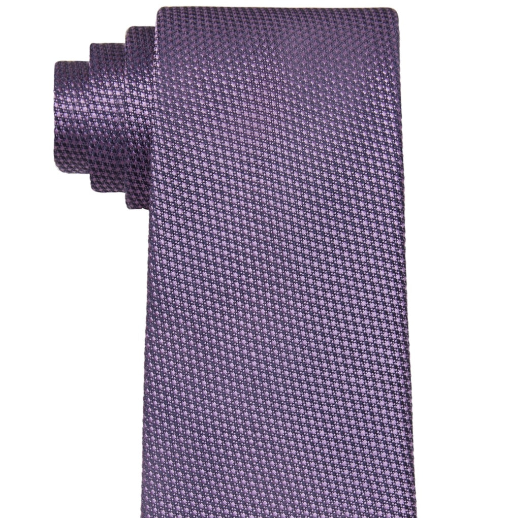 Calvin Klein Gravata Masculina Basketweave Sólida Roxa Tamanho Regular