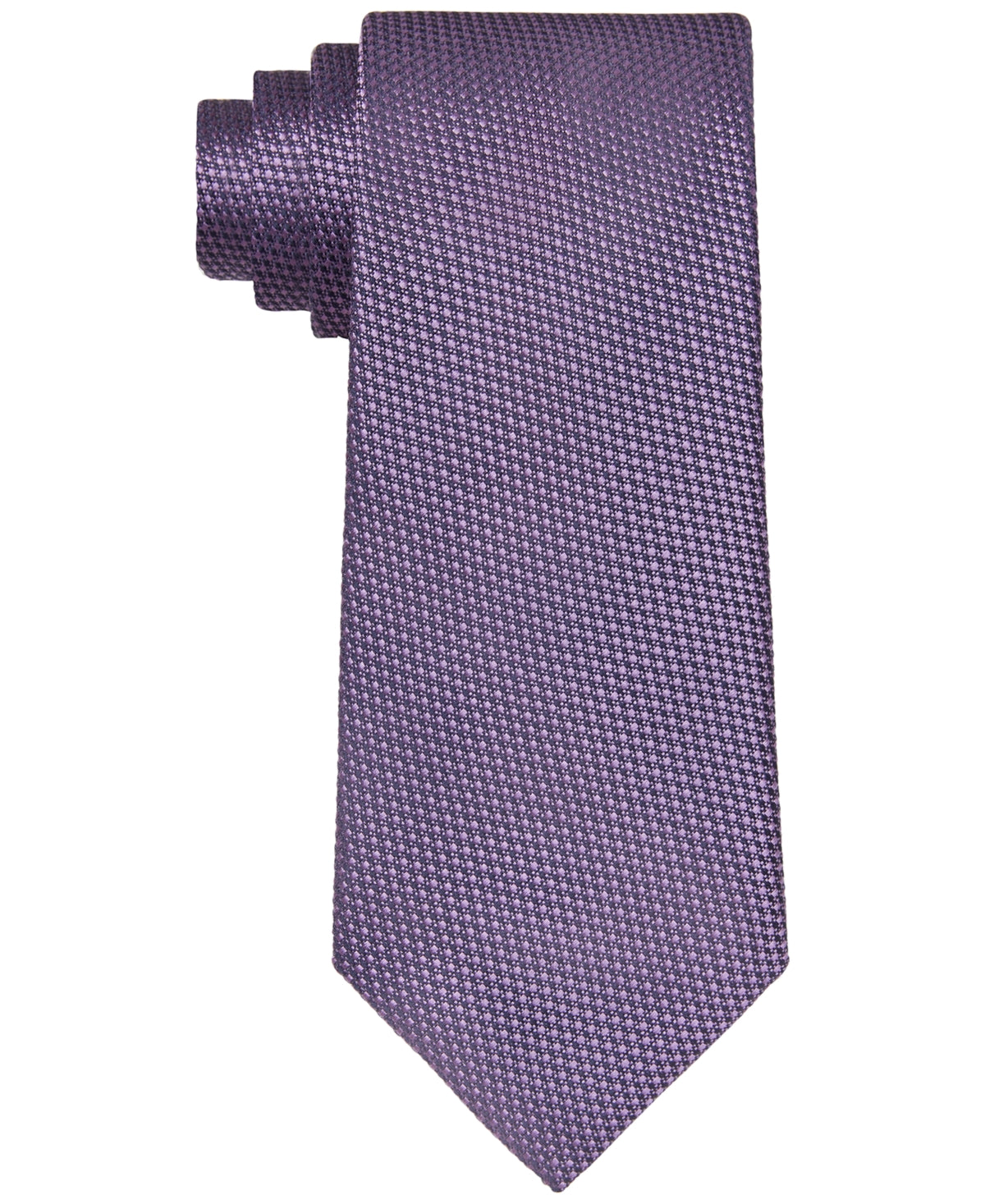 Calvin Klein Gravata Masculina Basketweave Sólida Roxa Tamanho Regular