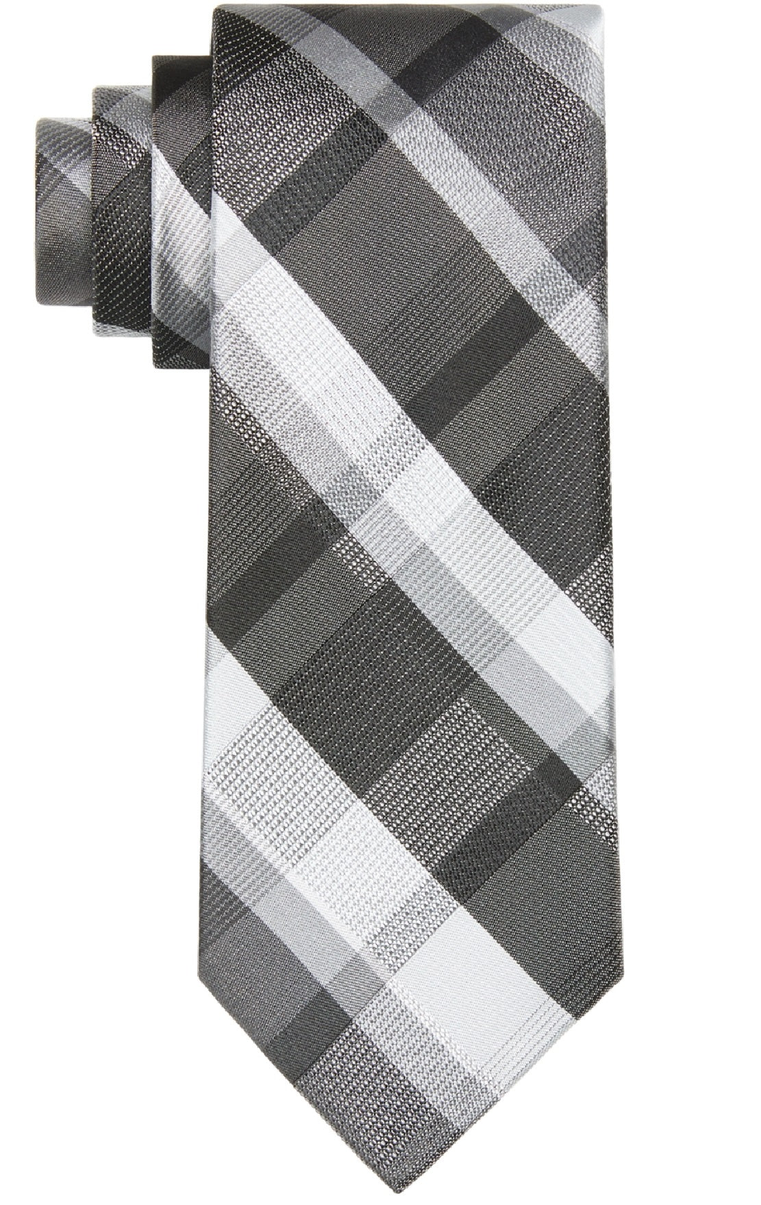 Gravata Slim Xadrez Masculina Calvin Klein Preta Tamanho Regular