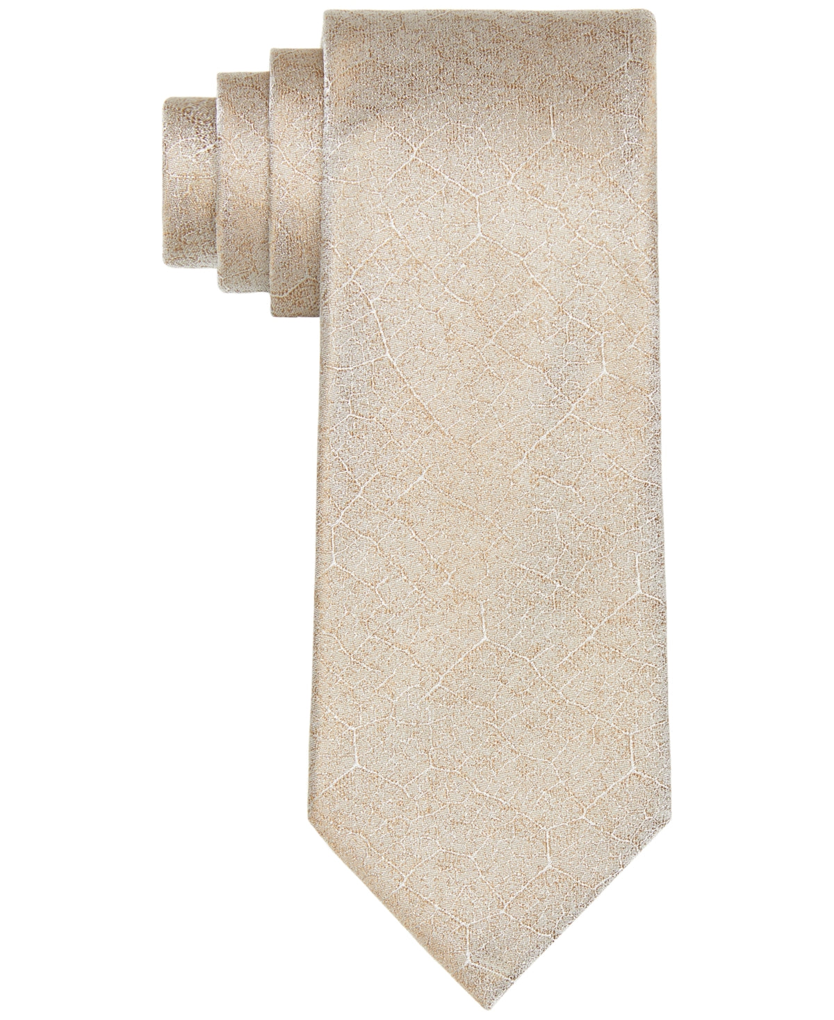 Calvin Klein Gravata Masculina Abstrata Orgânica Sólida Slim Marrom Tamanho Regular