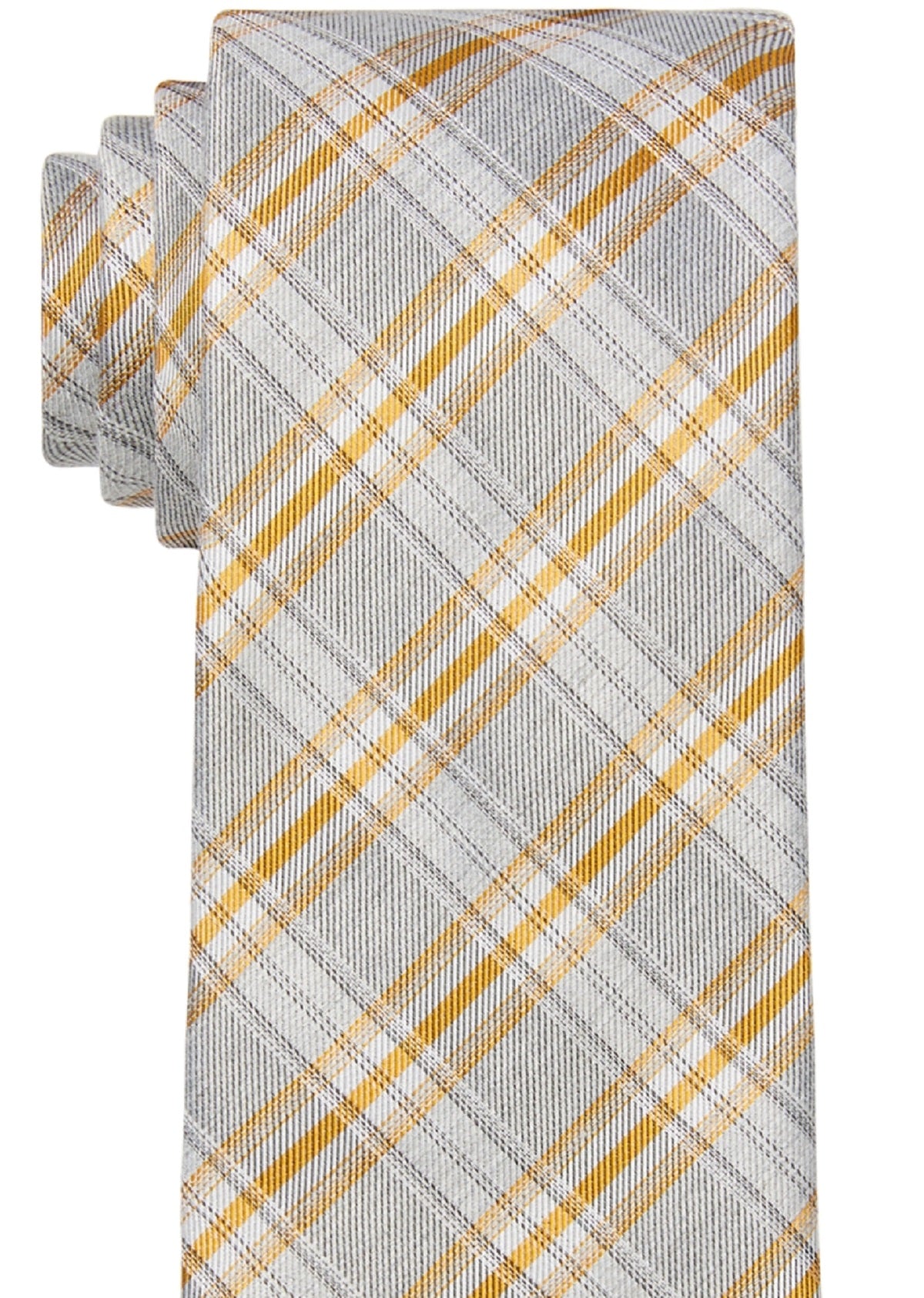 Gravata xadrez sazonal masculina Calvin Klein laranja tamanho regular