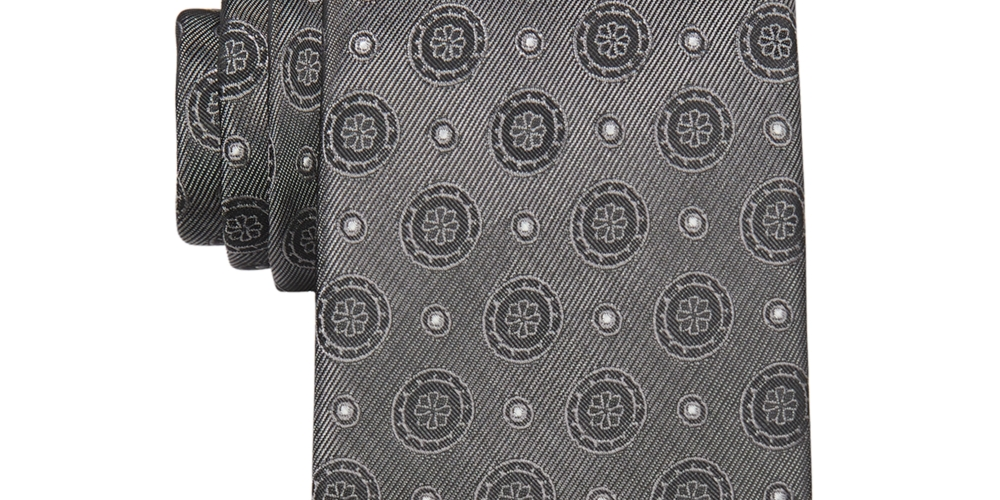 Gravata Medalhão Solar Masculina Calvin Klein Cinza Tamanho Único